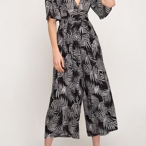 She + Sky Kimono Sleeve Black Jumpsuit